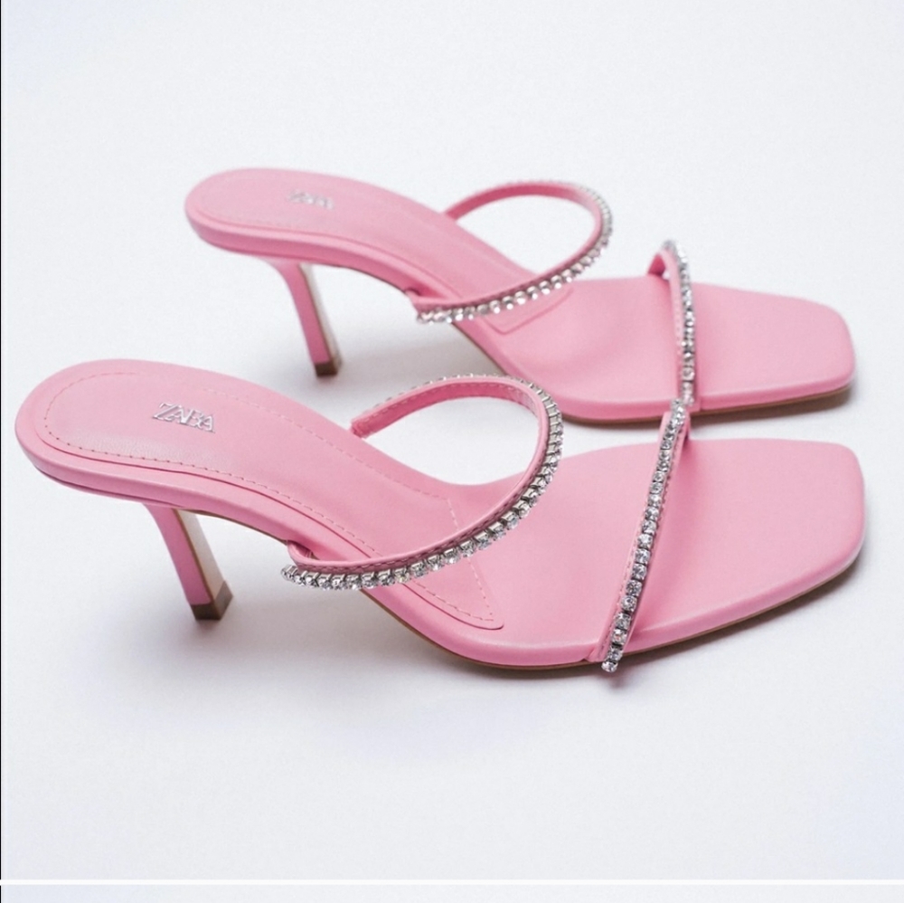 Zara Barbie Pink Sparkly Heels - Picture 2 of 13